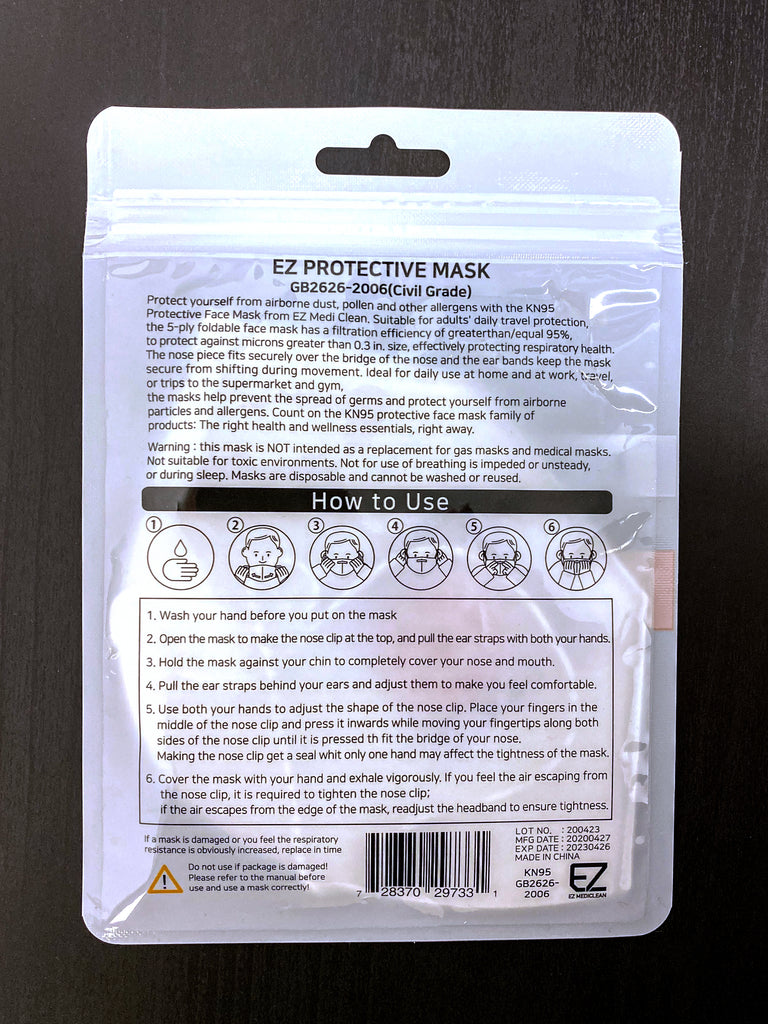 NYBEE X EZ PROTECTIVE MASK / CIVIL GRADE GB2626-2006 2MB(Melt Blown) Filters - 1PC